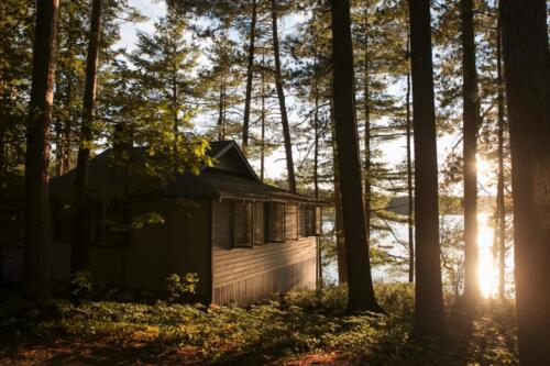 Lakefront Cabin at Sunset